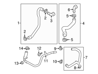 Genuine Vw Audi 5c0122157c Coolant Hose Vw Vw5c0122157c