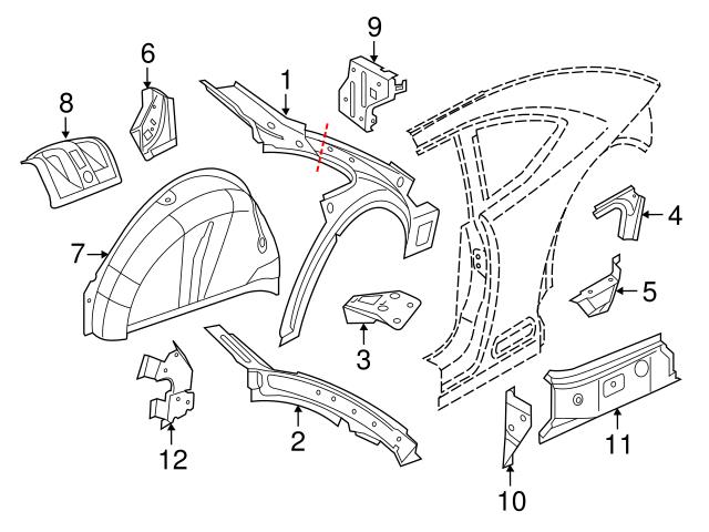 パーツ cpm Audi VolksWagen Type1 standard Genuine VW/Audi 5C5810651 Quarter Panel Filler Panel; Left - VW
