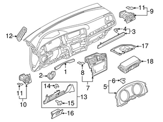 Genuine VW/Audi 5GM857189DMC Instrument Cluster Bezel - VW | VW5GM857189DMC