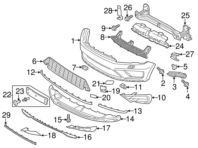 Genuine Licence plate holder front VW Touareg 7P6 7P6807287G
