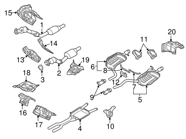 Genuine VW/Audi 8E0804160AA Exhaust Heat Shield; Rear, Center Rear Rear -  Audi | 8E0804160E AU8E0804160AA