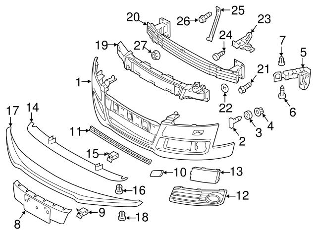 Genuine VW/Audi 8J0807152F Grille Molding; Right - Audi | AU8J0807152F