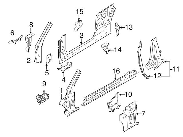 Genuine VW/Audi 8K0802126C Door Hinge Reinforcement SKU: 1505427-VW ...