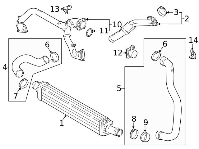 Genuine VW/Audi 8W0145673C Turbocharger Intercooler Pipe; Left - Audi ...