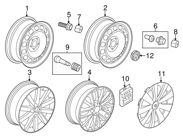 Genuine VW/Audi WHT001814B521 Wheel Lug Bolt - VW | 1K0698139521 ...
