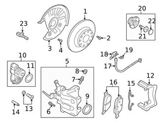 Genuine VW/Audi WHT007147A ABS Wheel Speed Sensor; Left Rear, Right ...